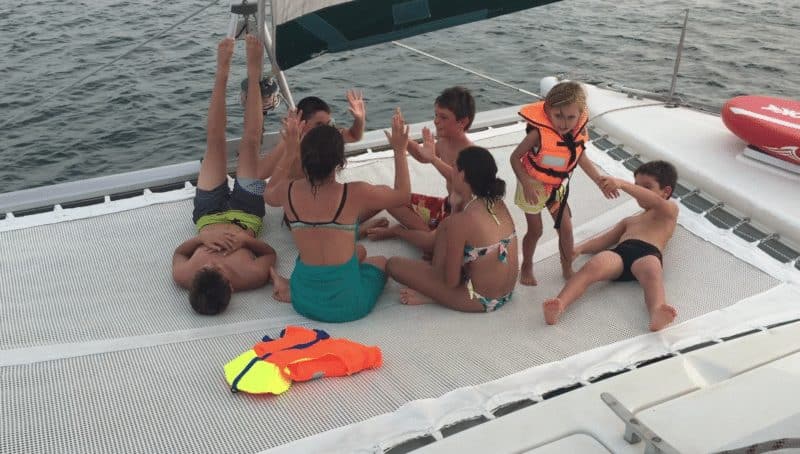 À bord du catamaran